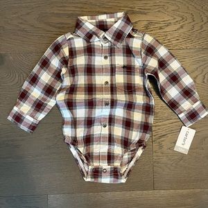 Carters dress shirt onesie 12-18M nwt